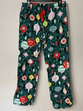 Old Navy Dark Green Holiday Ornament Pajama Pants
